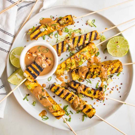 Tofu Satay - Recipe photo by Debra Klein