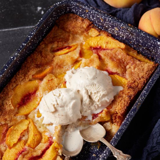 Peach Cobbler Cake - Recipe photo by Barbara Curry