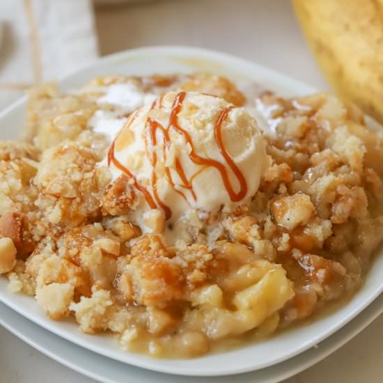 Banana Macadamia Crumble - Recipe photo by Celebrating Sweets