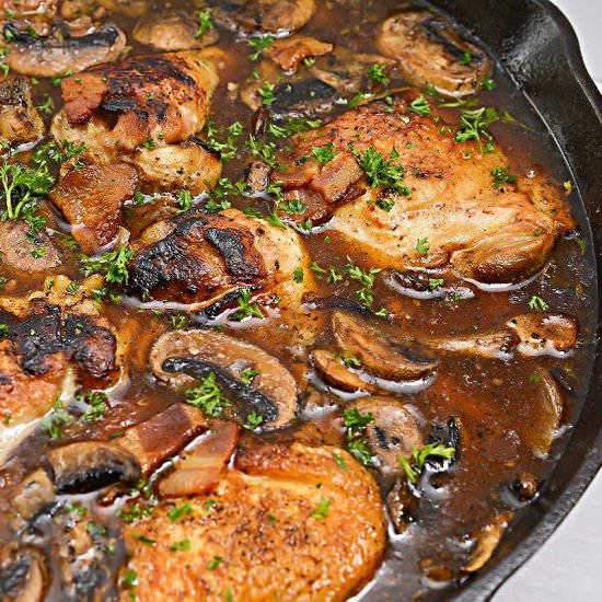 KETO CHICKEN COQ AU VIN - Recipe photo by Stylish Cravings