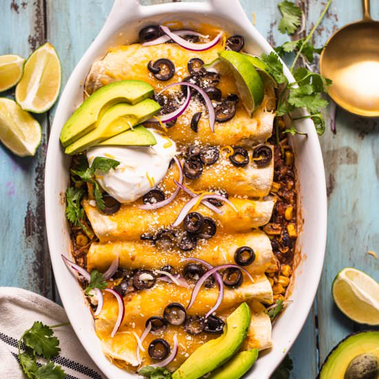 Slow Cooker Chicken Enchiladas - Recipe photo by BritneyBreaksBread