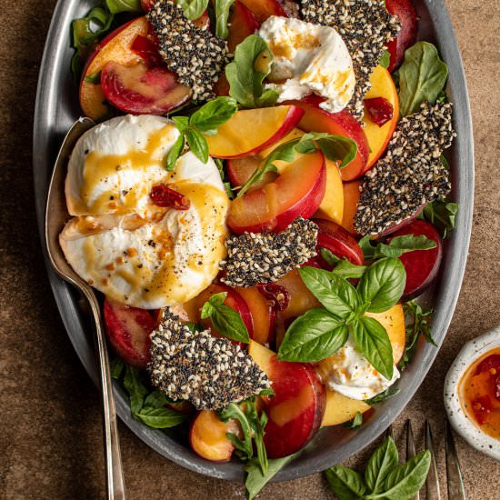 Stone fruit burrata salad - Recipe photo by cherryonmysundae