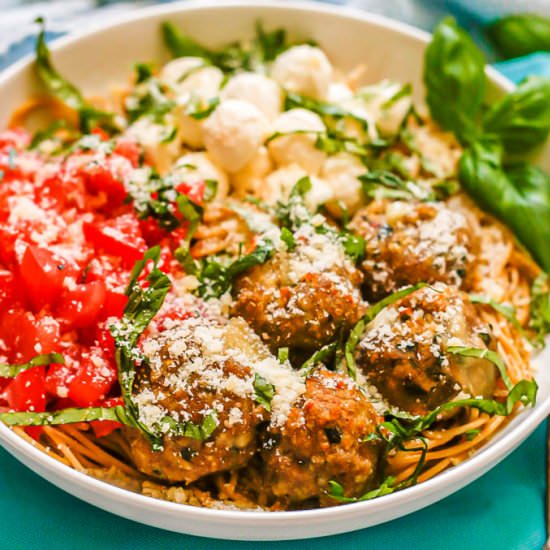 Caprese Meatballs - Recipe photo by Family Food on the Table