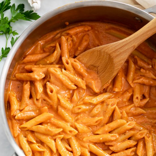 Pink Sauce Pasta - Recipe photo by TheCozyCook