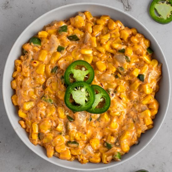 Creamy Jalapeno Corn - Recipe photo by The Littlest Crumb