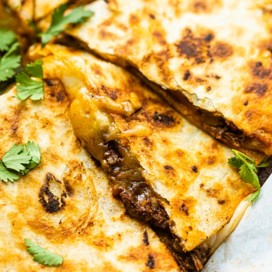 Birria Quesadillas - Recipe photo by BritneyBreaksBread