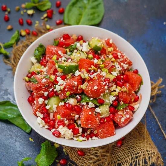Persian Watermelon Salad - Recipe photo by Whiskaffair