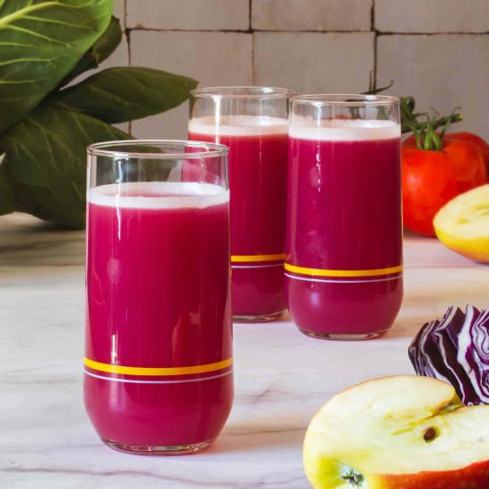 Red Cabbage Juicing - Recipe photo by Ourplantbasedworld
