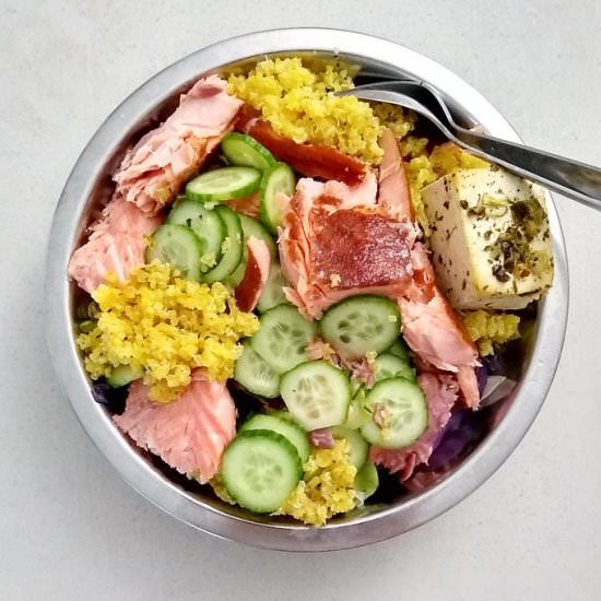 Smoked Salmon Turmeric Quinoa Bowl - Recipe photo by escapetofood