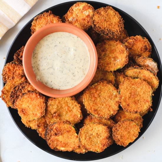 Spicy Air Fryer Zucchini Bites - Recipe photo by My Life After Dairy