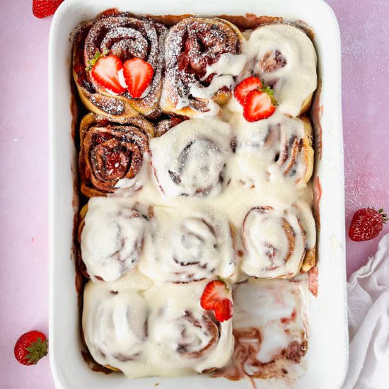 Strawberry Cinnamon Rolls - Recipe photo by apaigeofpositivity