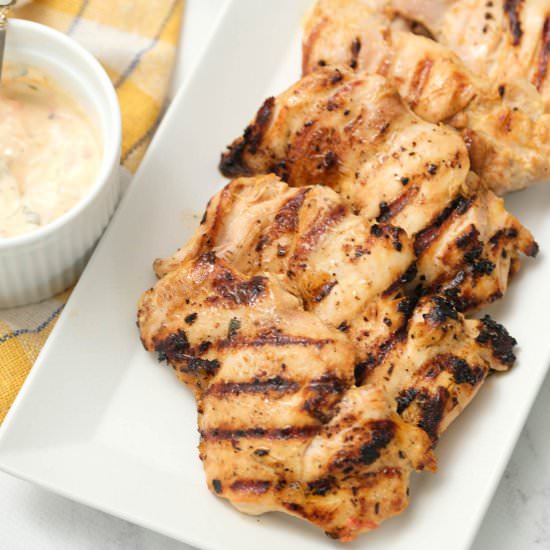 Grilled Ranch Chicken Thighs - Recipe photo by bittersideofsweet