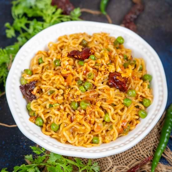 Cheesy Tadka Maggi - Recipe photo by Whiskaffair
