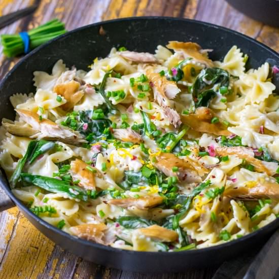 Quick Smoked Mackerel Pasta - Recipe photo by somebodyfeedseb