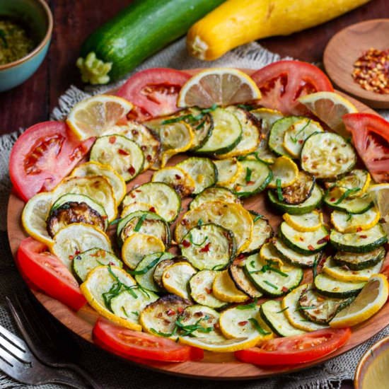 Air Fryer Zucchini & Squash - Recipe photo by Healthy World Cuisine