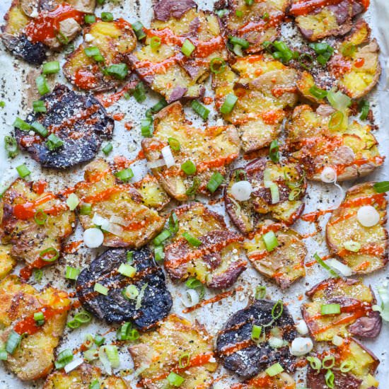 The Best Buffalo Smashed Potatoes - Recipe photo by blessthismeal