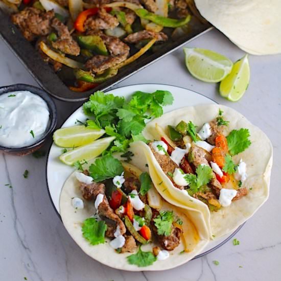 Sheet Pan Pork Fajitas Recipe - Recipe photo by Easy Brazilian Food