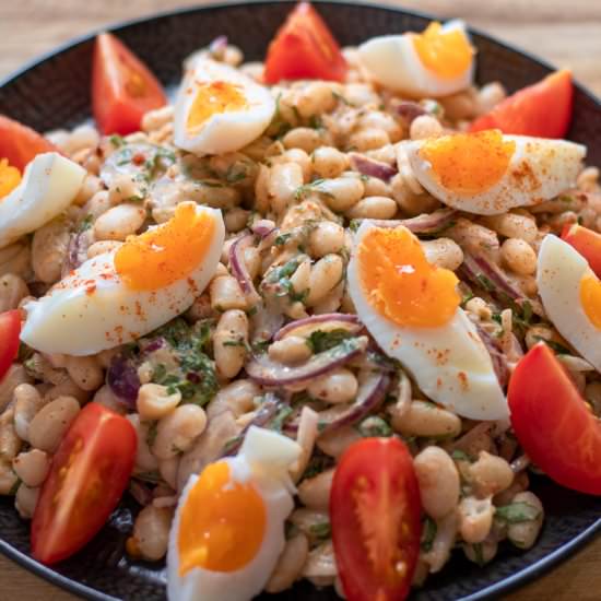 Turkish Bean Salad (Piyaz) - Recipe photo by Cooking Gorgeous