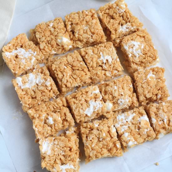 Cinnamon Maple Rice Krispie Treats - Recipe photo by My Life After Dairy