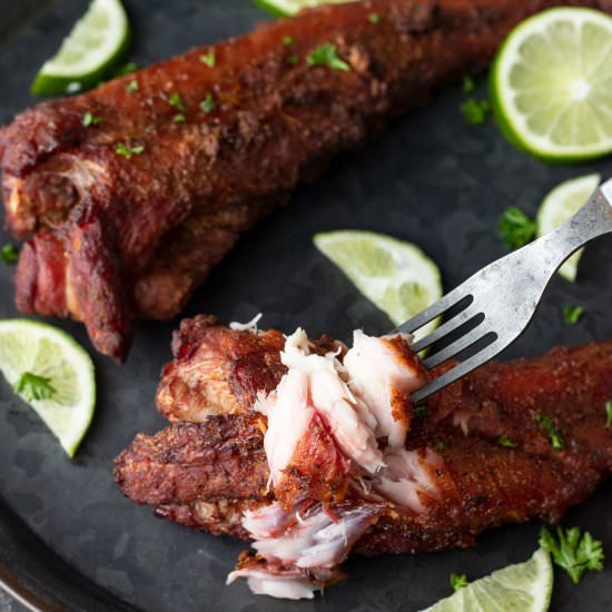 Smoked catfish – bullhead - Recipe photo by BinkysCulinaryCarnival