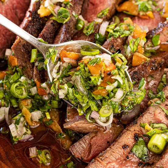 Hatch Chile Chimichurri - Recipe photo by chilesandsmoke