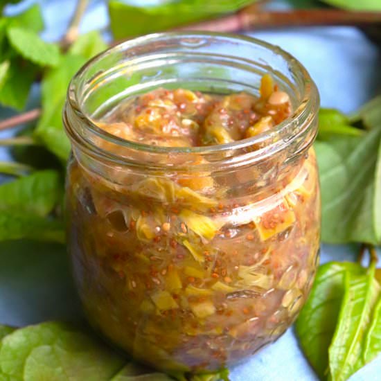 Quick Mint Japanese Knotweed Jam - Recipe photo by veryveganval