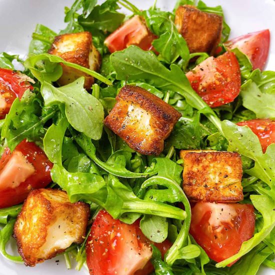 Halloumi Side Salad - Recipe photo by Powell Family Cooking