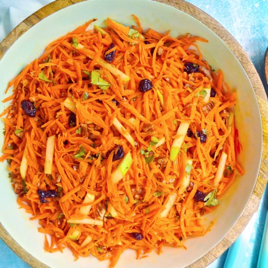 Carrot Slaw with Apples and Pecans - Recipe photo by kidtestedrecipes