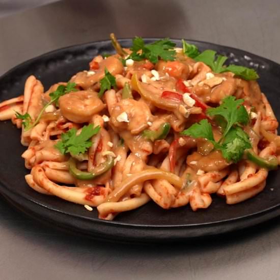 Shrimp cashews and peanuts pasta - Recipe photo by barbralawrence59