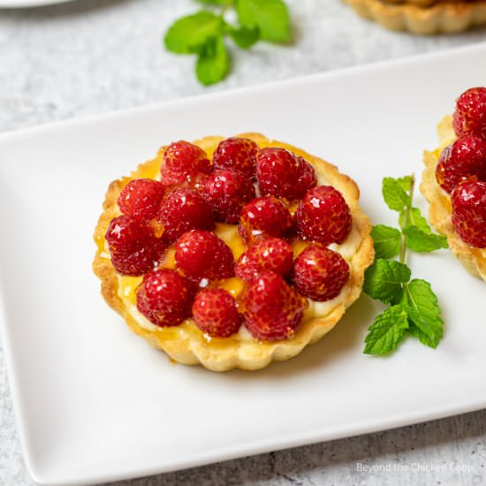 Mini Raspberry Tarts - Recipe photo by BeyondtheCoop