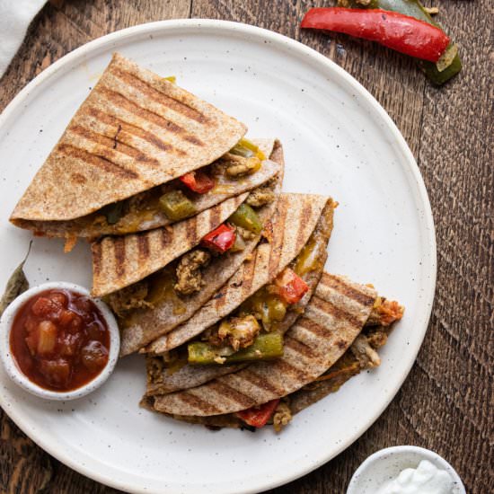 Healthy Chicken Quesadillas - Recipe photo by Jillianshealthfuleats