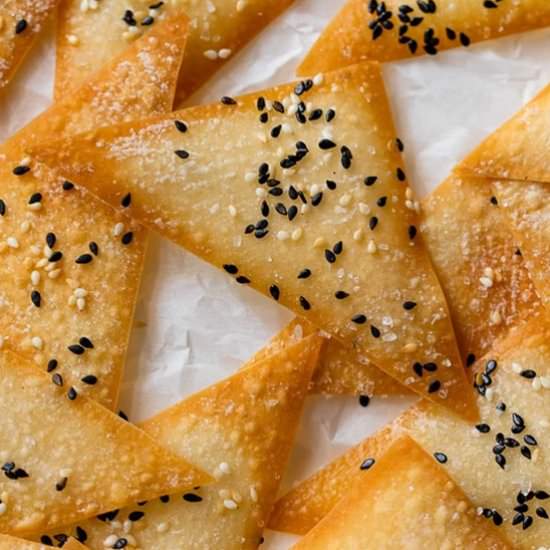 Baked Wonton Chips - Recipe photo by Skinnytaste