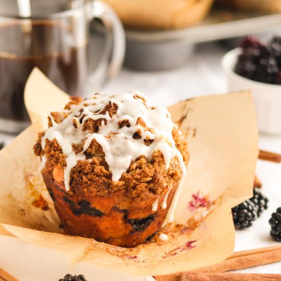 Blackberry Coffee Cake Muffins - Recipe photo by A baJillian Recipes