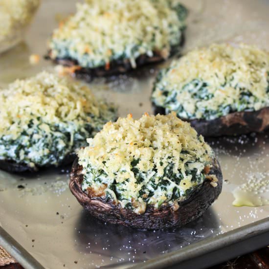 Grilled Spinach Dip Portabellas - Recipe photo by thekitchenismyplayground
