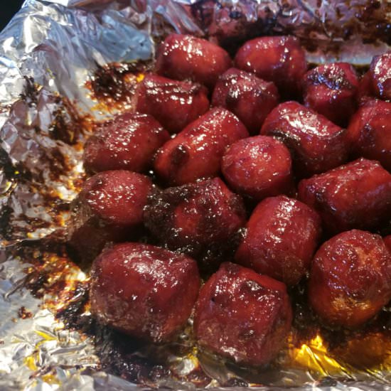 Smoked Hot Dog Burnt Ends - Recipe photo by theonlinegrill