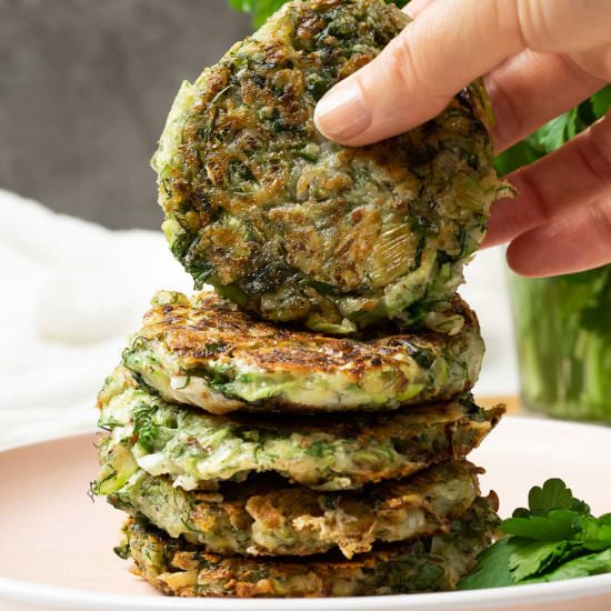Vegan Mucver- Zucchini Fritters - Recipe photo by theveganlarder