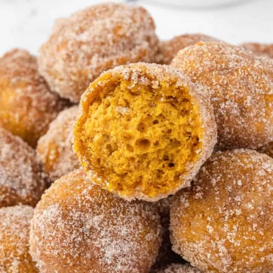 Pumpkin Donut Holes - Recipe photo by OnMyKidsPlate