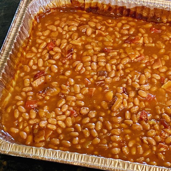 Smoked Baked Beans - Recipe photo by Flipped-Out Food