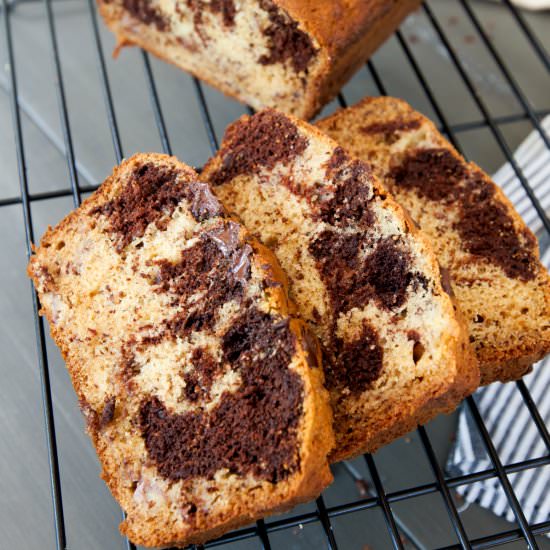 Chocolate Banana Swirl Loaf Cake - Recipe photo by browniebites