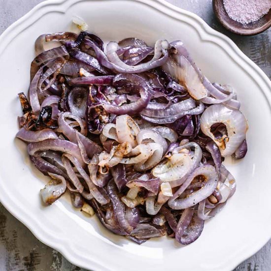 Roasted Red Onions - Recipe photo by forkintheroad