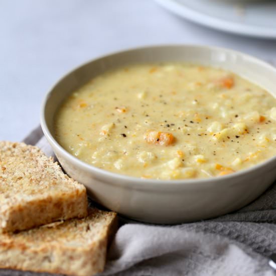 Roasted Cauliflower Chowder - Recipe photo by theconscientiouseater