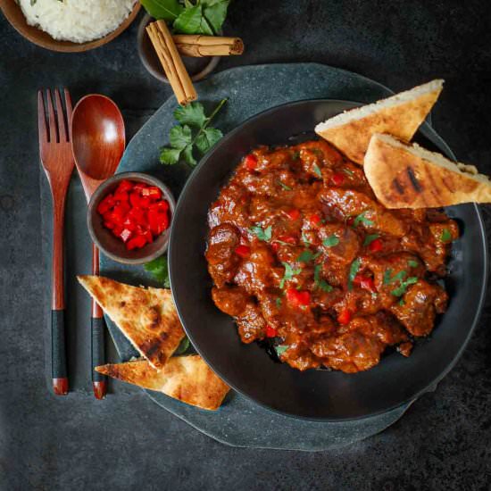 Beef curry with butter rice - Recipe photo by The Cinnamon Jar