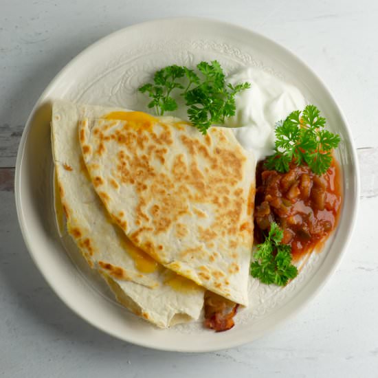 Folded Breakfast Quesadillas! - Recipe photo by Framed Cooks