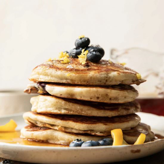 The BEST Lemon Blueberry Pancakes - Recipe photo by Desserts And Drinks