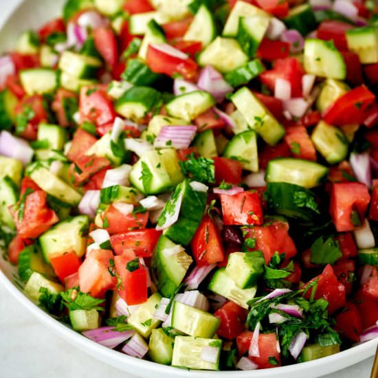 Mediterranean Cucumber Tomato Salad - Recipe photo by proportionalplate