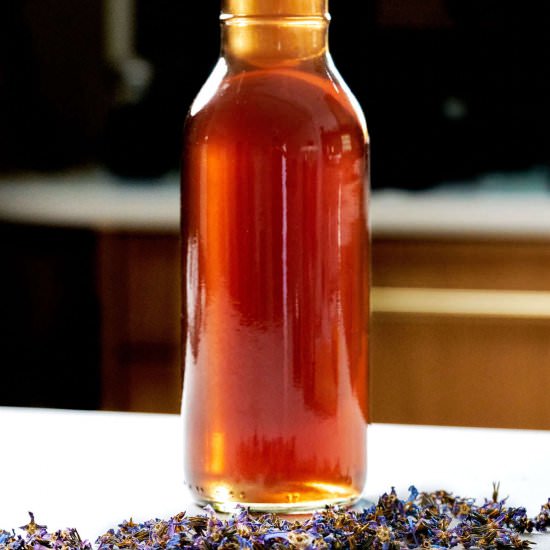 Borage Simple Syrup - Recipe photo by proportionalplate