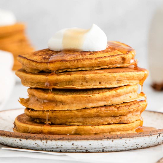 Fluffy Pumpkin Pancakes - Recipe photo by ToSimplyInspire