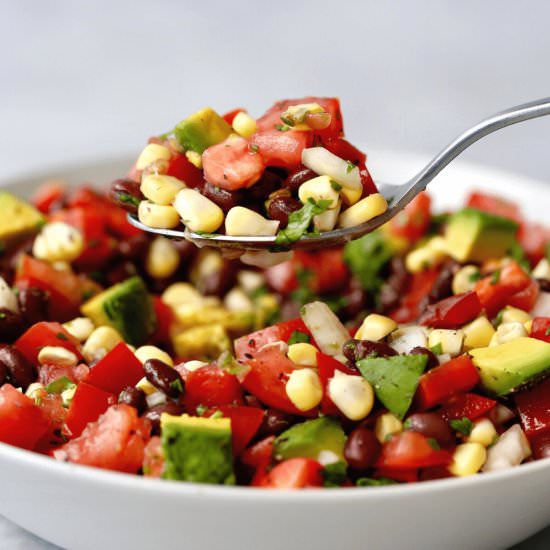 Simple Black Bean and Corn Salad - Recipe photo by theconscientiouseater