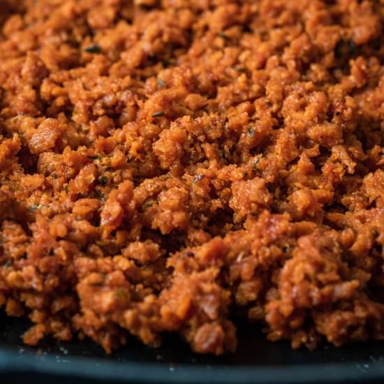 Vegan Ground Beef - Recipe photo by lovingitvegan
