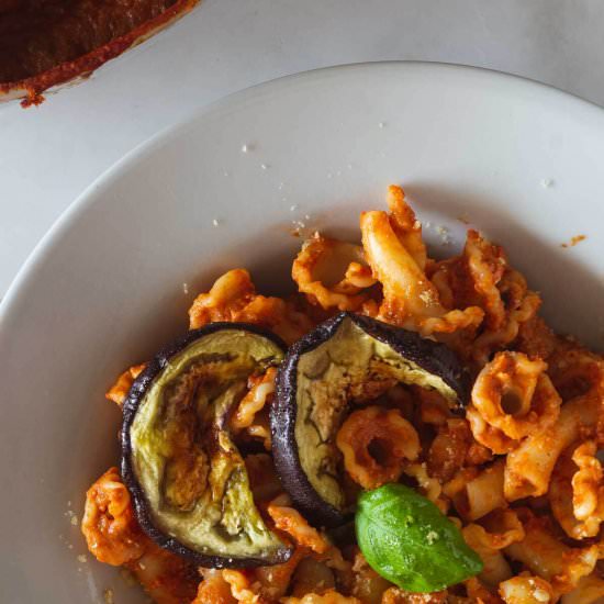 Creamy Eggplant Pasta - Recipe photo by Ourplantbasedworld